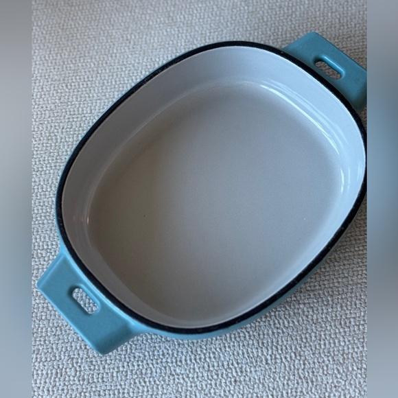 Pampered Chef Blue Enameled Cast Iron Baker 1qt - 32oz - New - Picture 2 of 8
